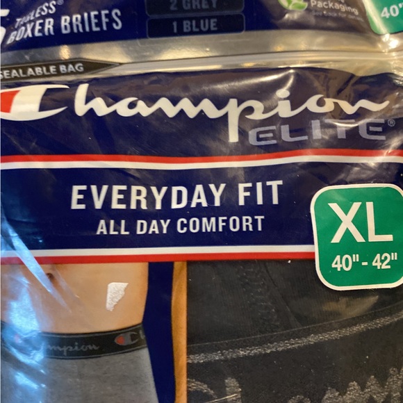 NWT CHAMPION elite 5 tagless boxer briefs XL 40”-42”underwear moisture wicking - Picture 5 of 8